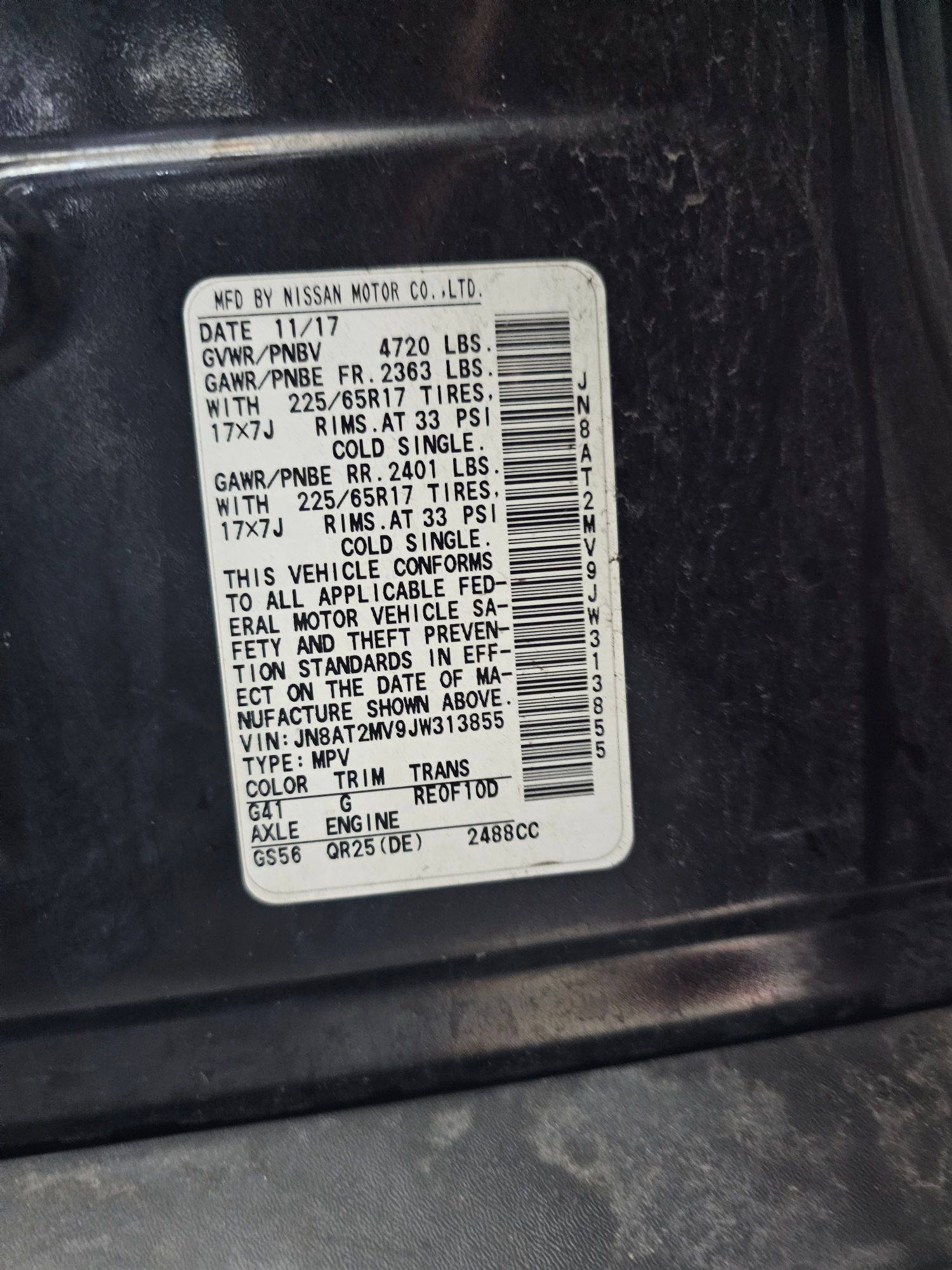 2018 NISSAN ROGUE — 174389 Miles — Lot JW313855 — Souq - Marhaba Auctions Used Cars - Image 9
