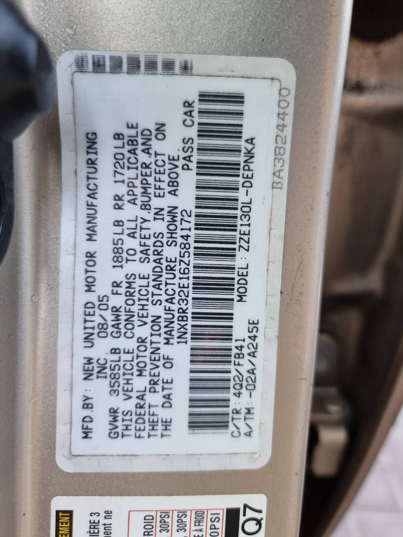 2006 TOYOTA COROLLA — 200952 Miles — Lot 584172 — Ind. 12 - Marhaba Auctions Used Cars - Image 9