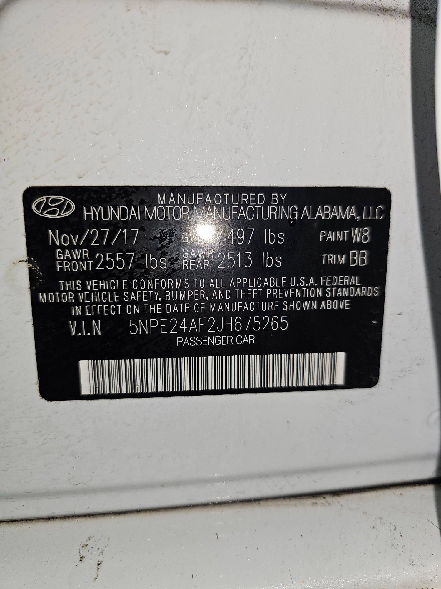2018 HYUNDAI SONATA — 119758 Miles — Lot H675265 — Souq - Marhaba Auctions Used Cars - Image 10