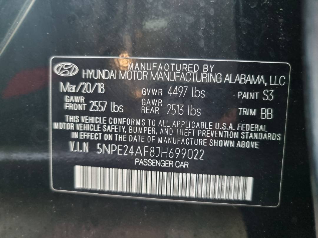 2018 HYUNDAI SONATA — 136148 Miles — Lot 699022 — Souq - Marhaba Auctions Used Cars - Image 10