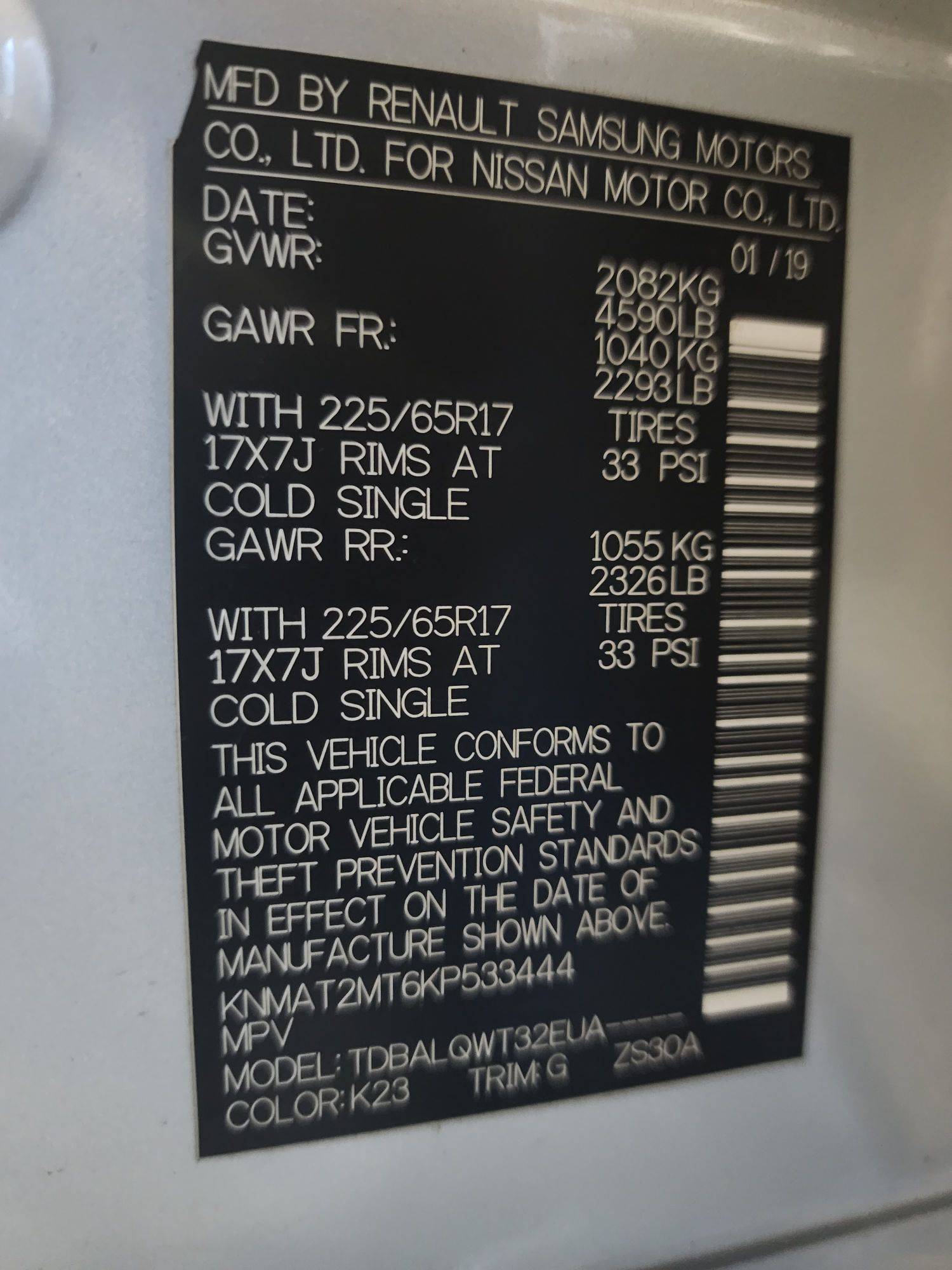 2019 NISSAN ROGUE — 107434 Miles — Lot KP533444 - Marhaba Auctions Used Cars - Image 3