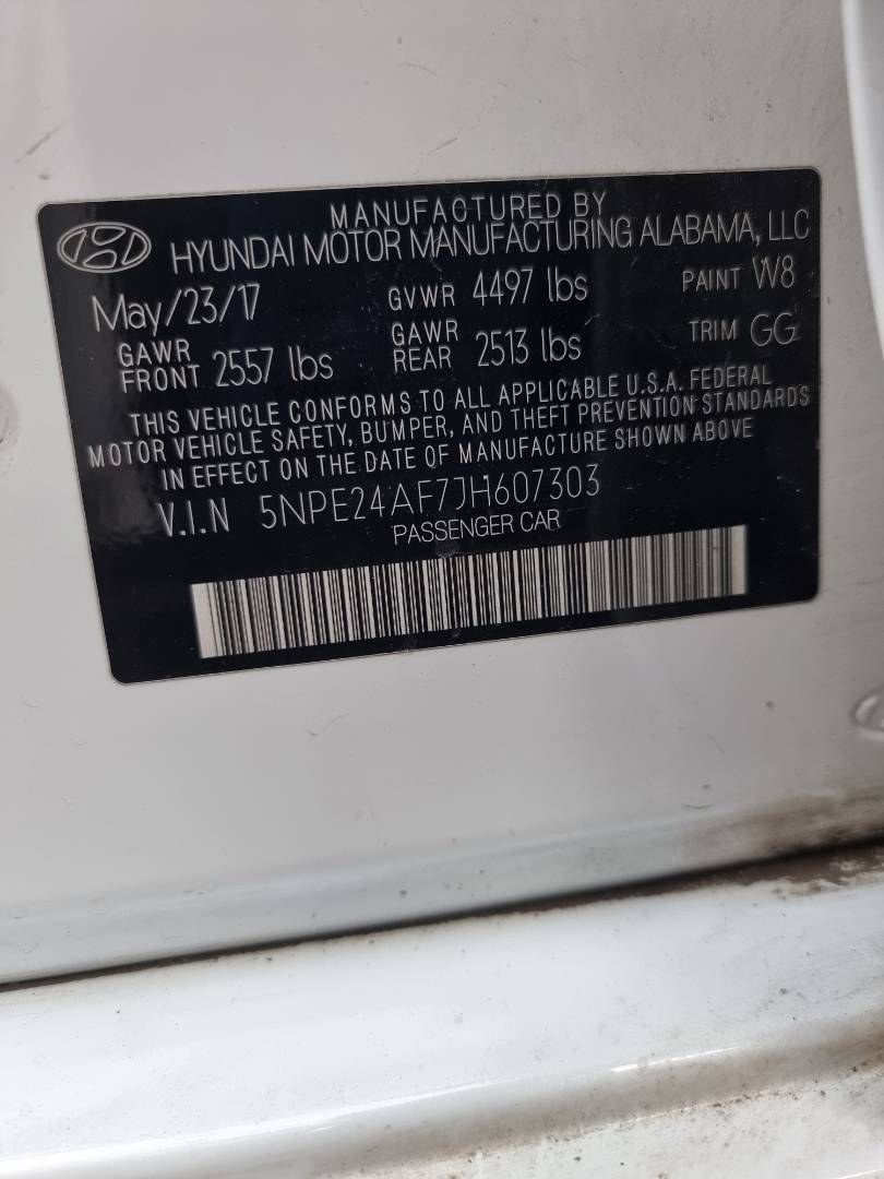 2018 HYUNDAI SONATA — 150416 Miles — Lot 237445 — Souq - Marhaba Auctions Used Cars - Image 9