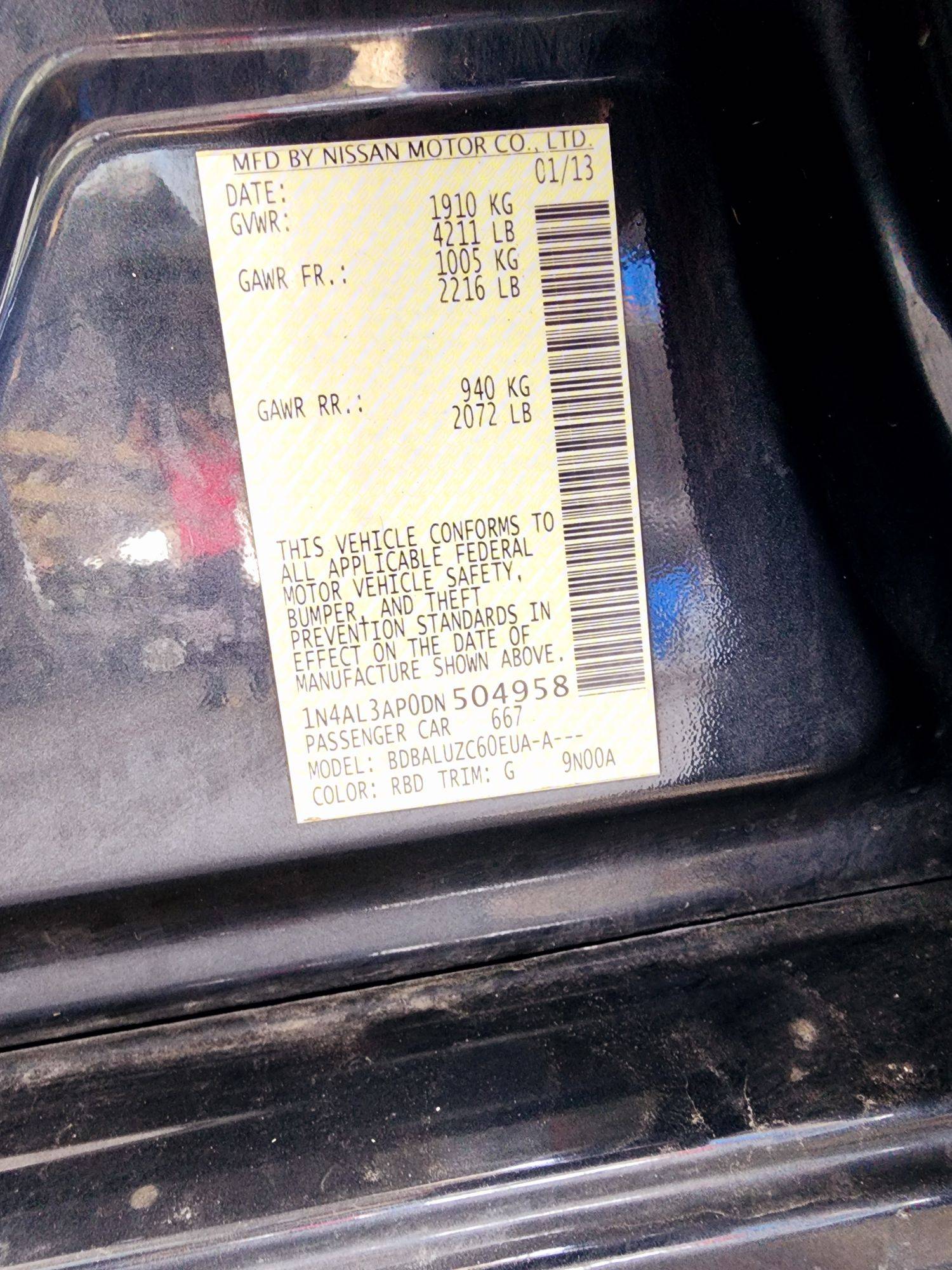 2013 NISSAN ALTIMA — 180461 Miles — Lot 85036714 — Main - Marhaba Auctions Used Cars - Image 9