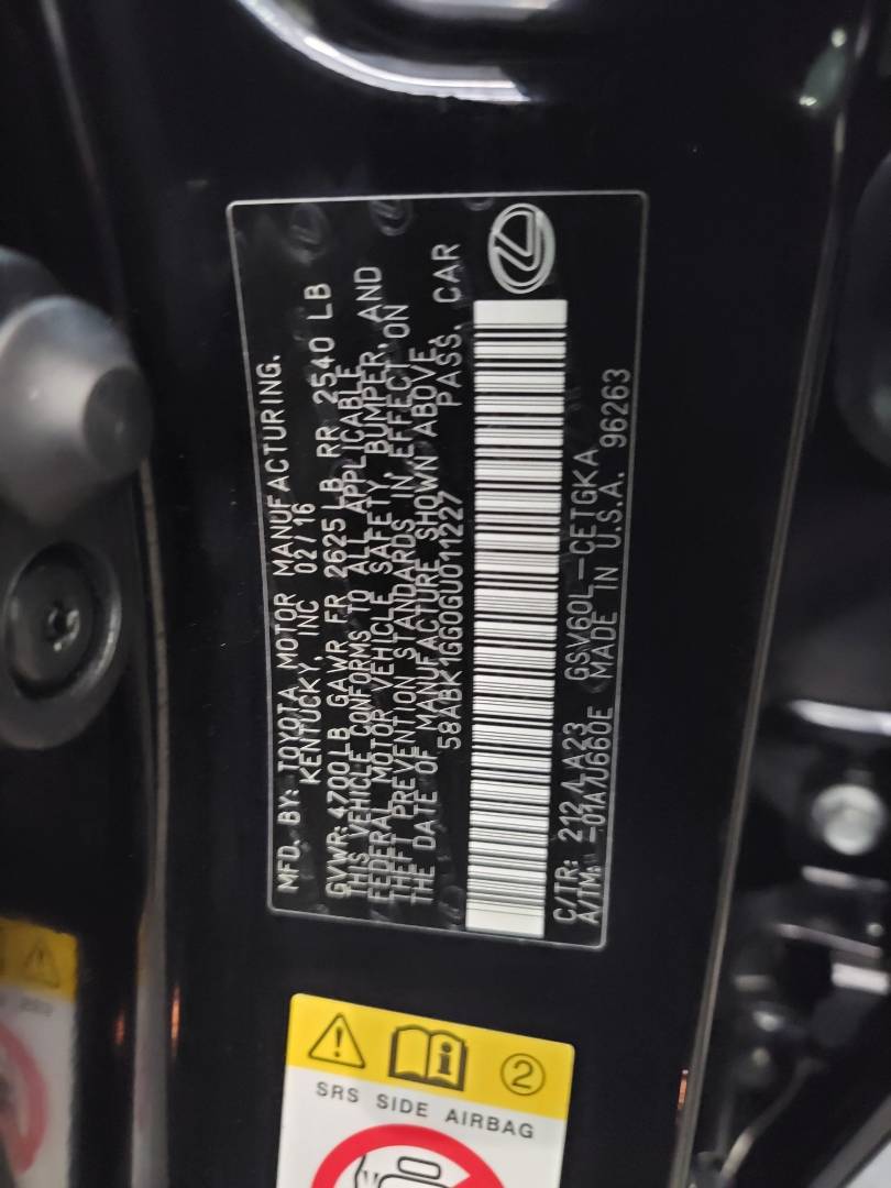 2016 LEXUS ES 350 — 86927 Miles — Lot 0GU011227 — Main - Marhaba Auctions Used Cars - Image 10