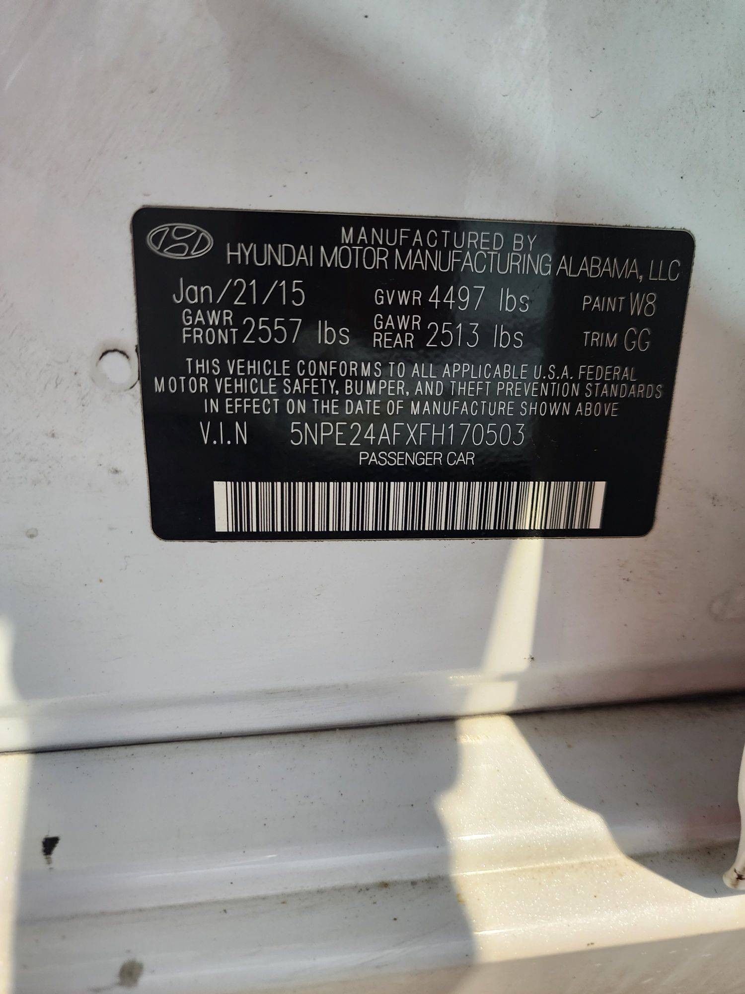 HYUNDAI SONATA 2015 - Marhaba Auction Used Cars - Image 10