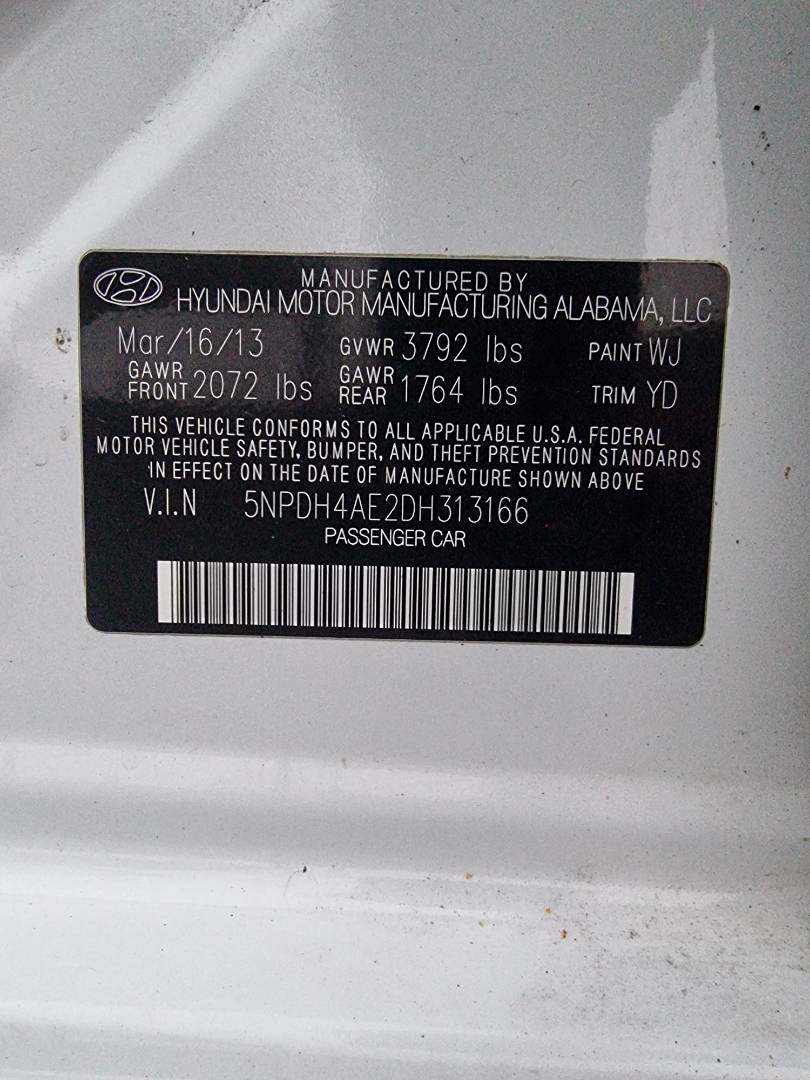 2013 HYUNDAI ELANTRA — 206596 Miles — Lot 125487 — Ind. 12 - Marhaba Auctions Used Cars - Image 9