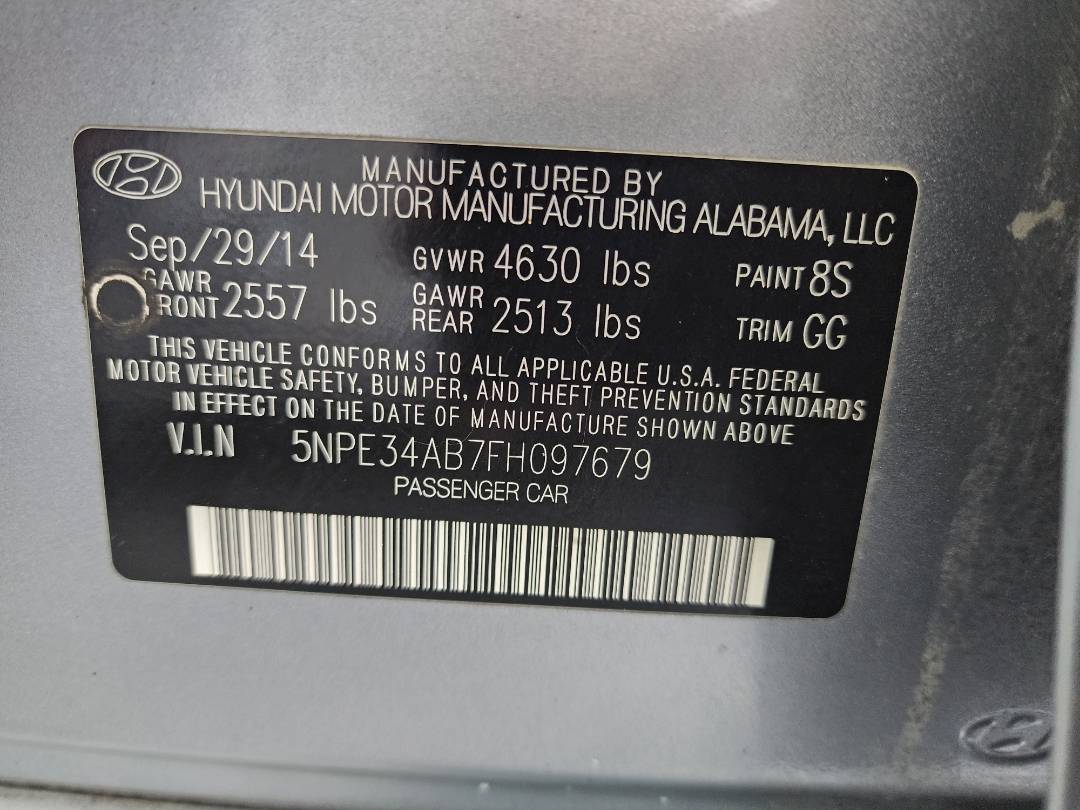 2015 HYUNDAI SONATA — 136849 Miles — Lot 76978573 - Marhaba Auctions Used Cars - Image 4