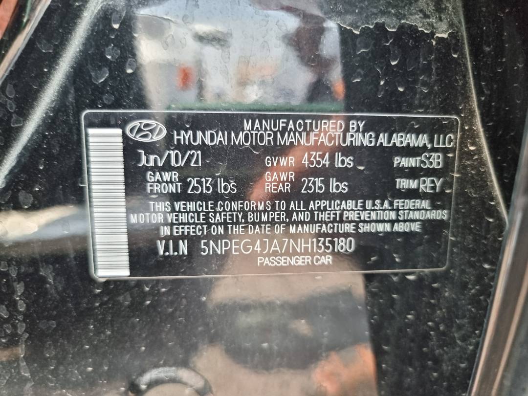 2022 HYUNDAI SONATA — 147947 Miles — Lot 135180 — Ind. 12 - Marhaba Auctions Used Cars - Image 10