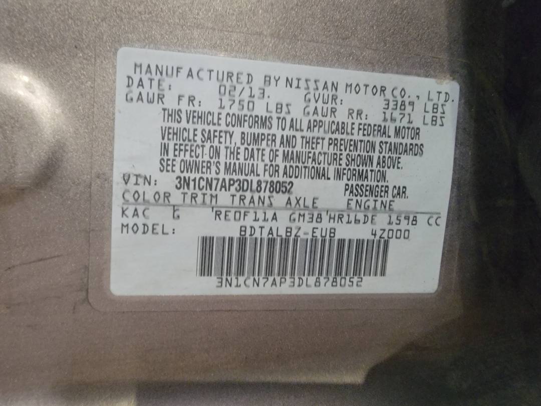 2013 NISSAN VERSA — 162440 Miles — Lot 39387864 — Souq - Marhaba Auctions Used Cars - Image 8