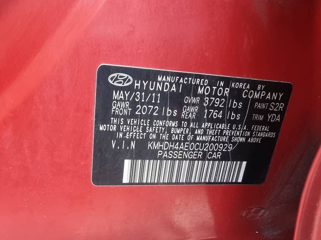 2012 HYUNDAI ELANTRA — 142768 Miles — Lot 45369064 — Souq - Marhaba Auctions Used Cars - Image 10