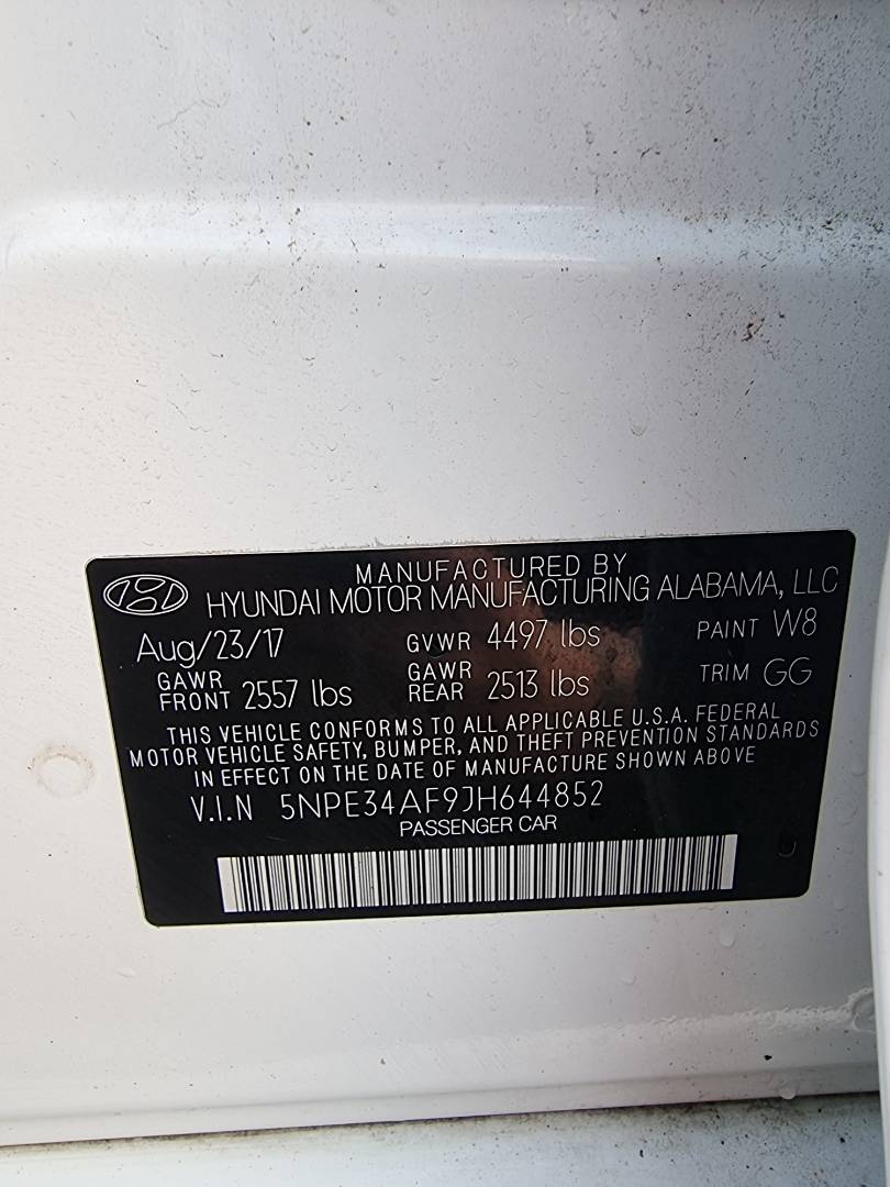 HYUNDAI SONATA 2018 - Marhaba Auction Used Cars - Image 9