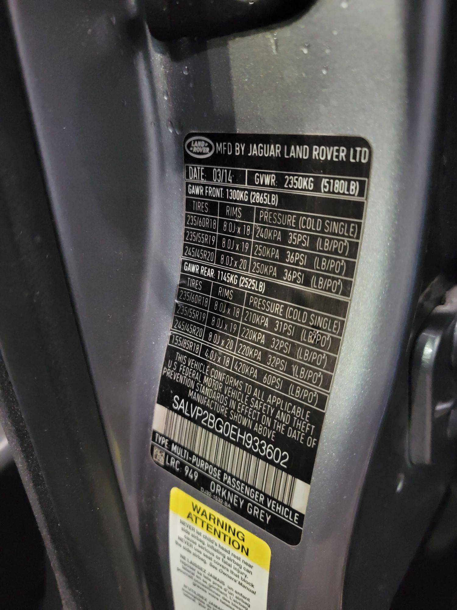 LAND ROVER RANGE ROVER EVOQUE PURE 2014 - Marhaba Auction Used Cars - Image 10