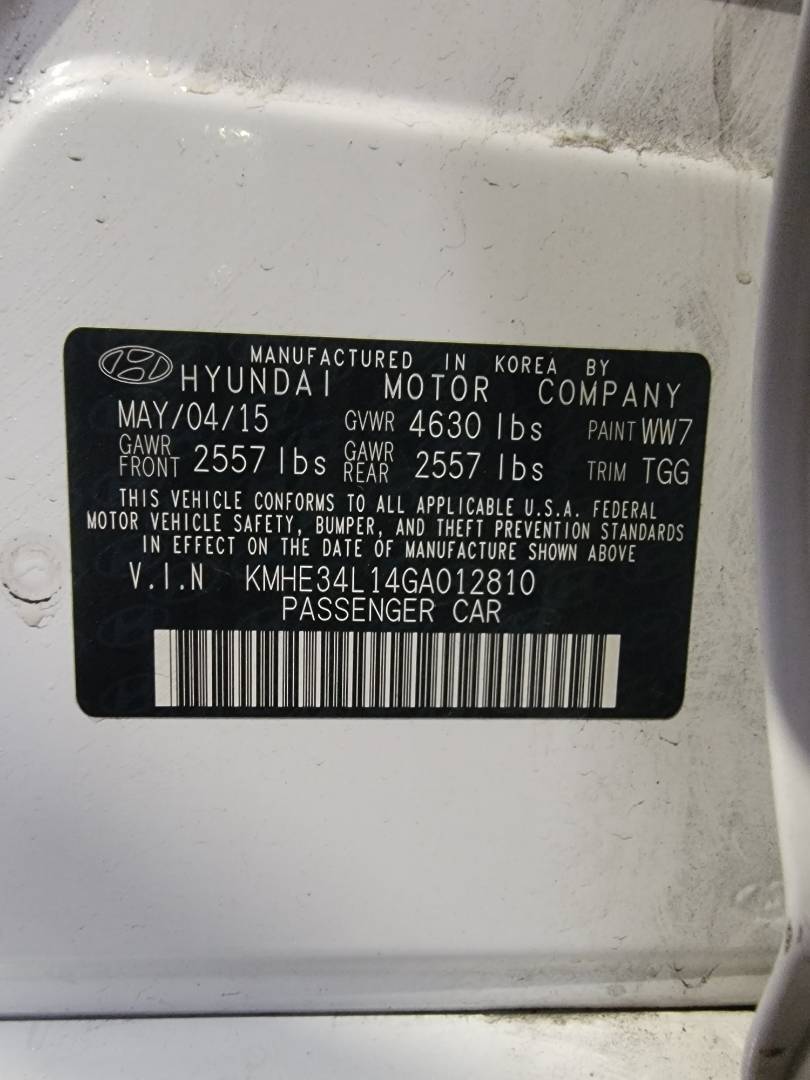 2016 HYUNDAI SONATA — 124356 Miles — Lot 945558 — Main - Marhaba Auctions Used Cars - Image 10
