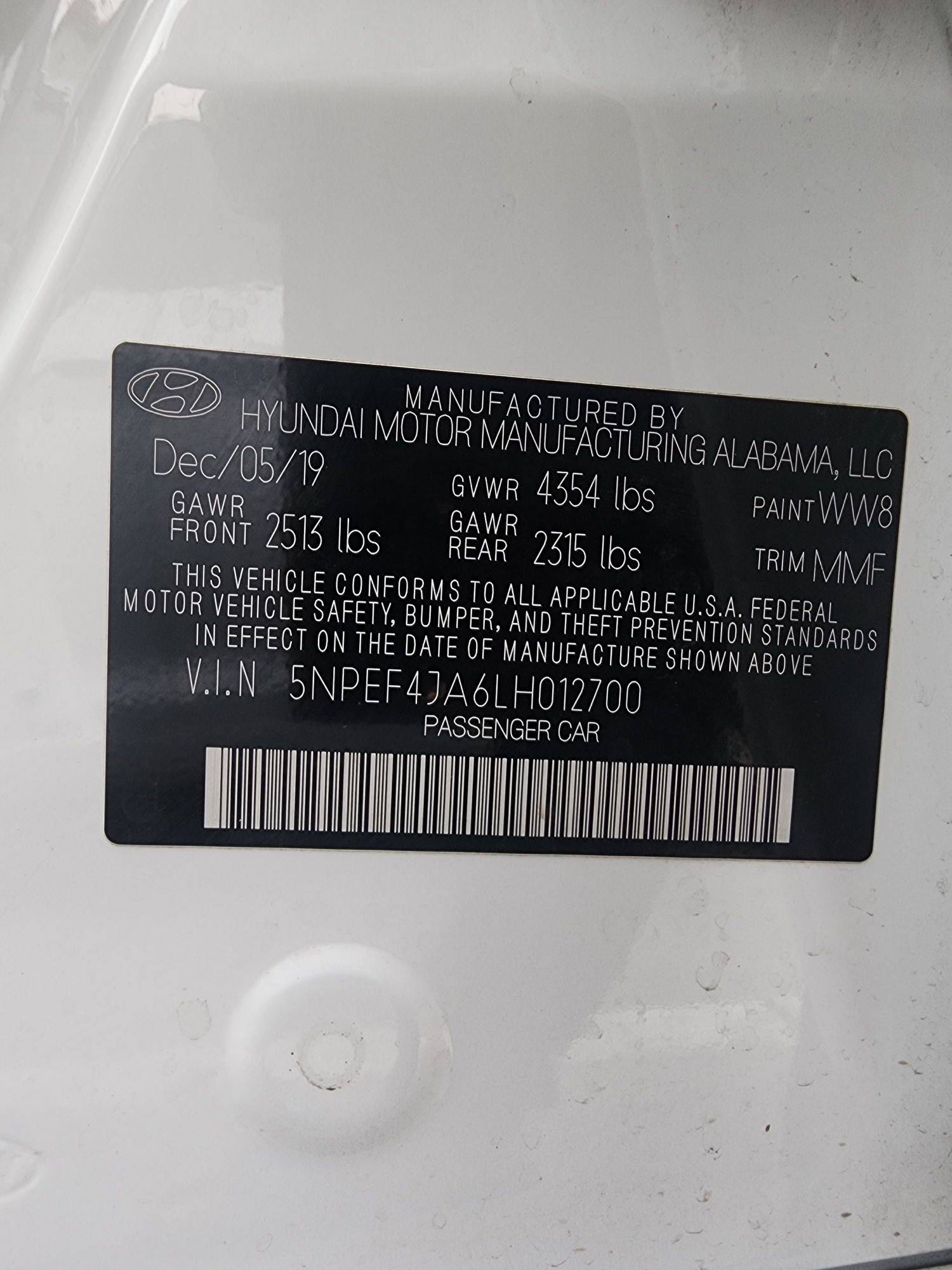 2020 HYUNDAI SONATA — 49742 Miles — Lot 012700 — Al Quoz - Marhaba Auctions Used Cars - Image 9