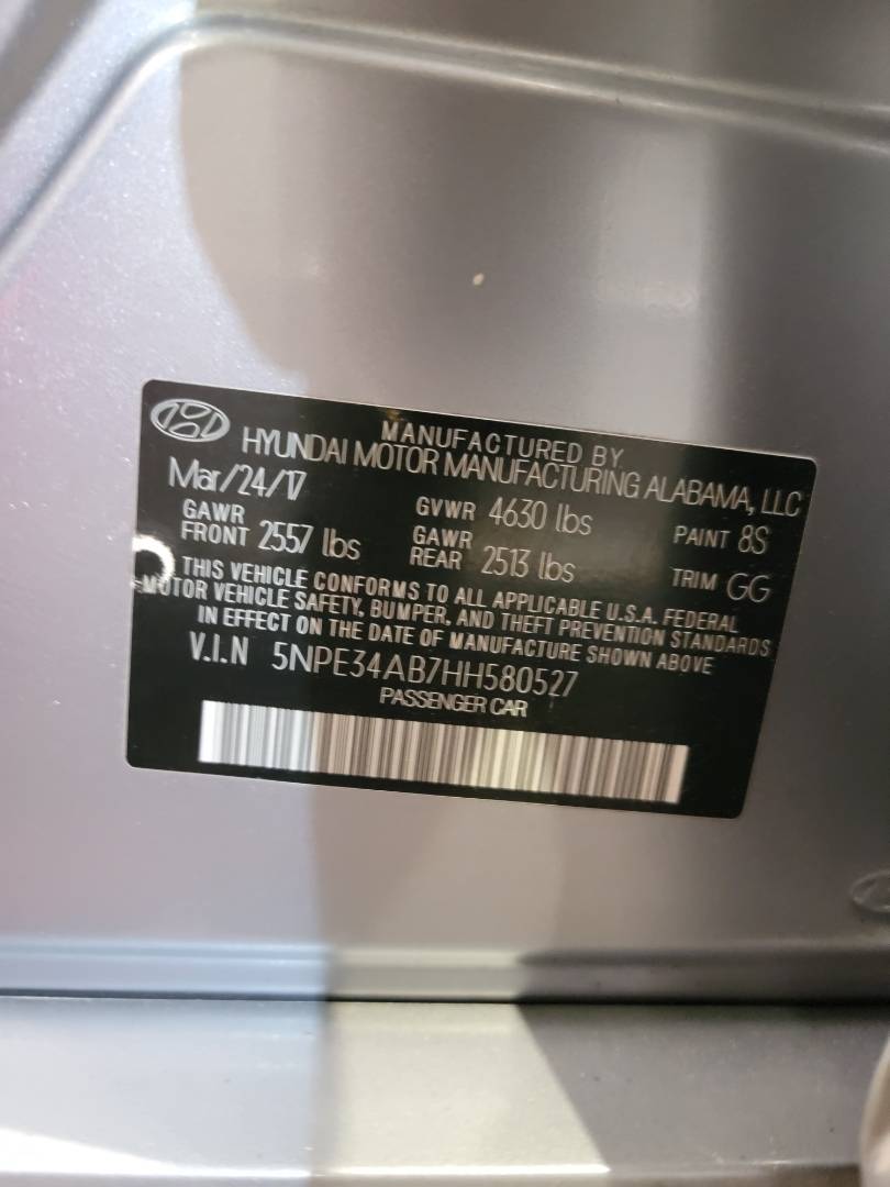 2017 HYUNDAI SONATA — 142790 Miles — Lot HH580527 — Main - Marhaba Auctions Used Cars - Image 10