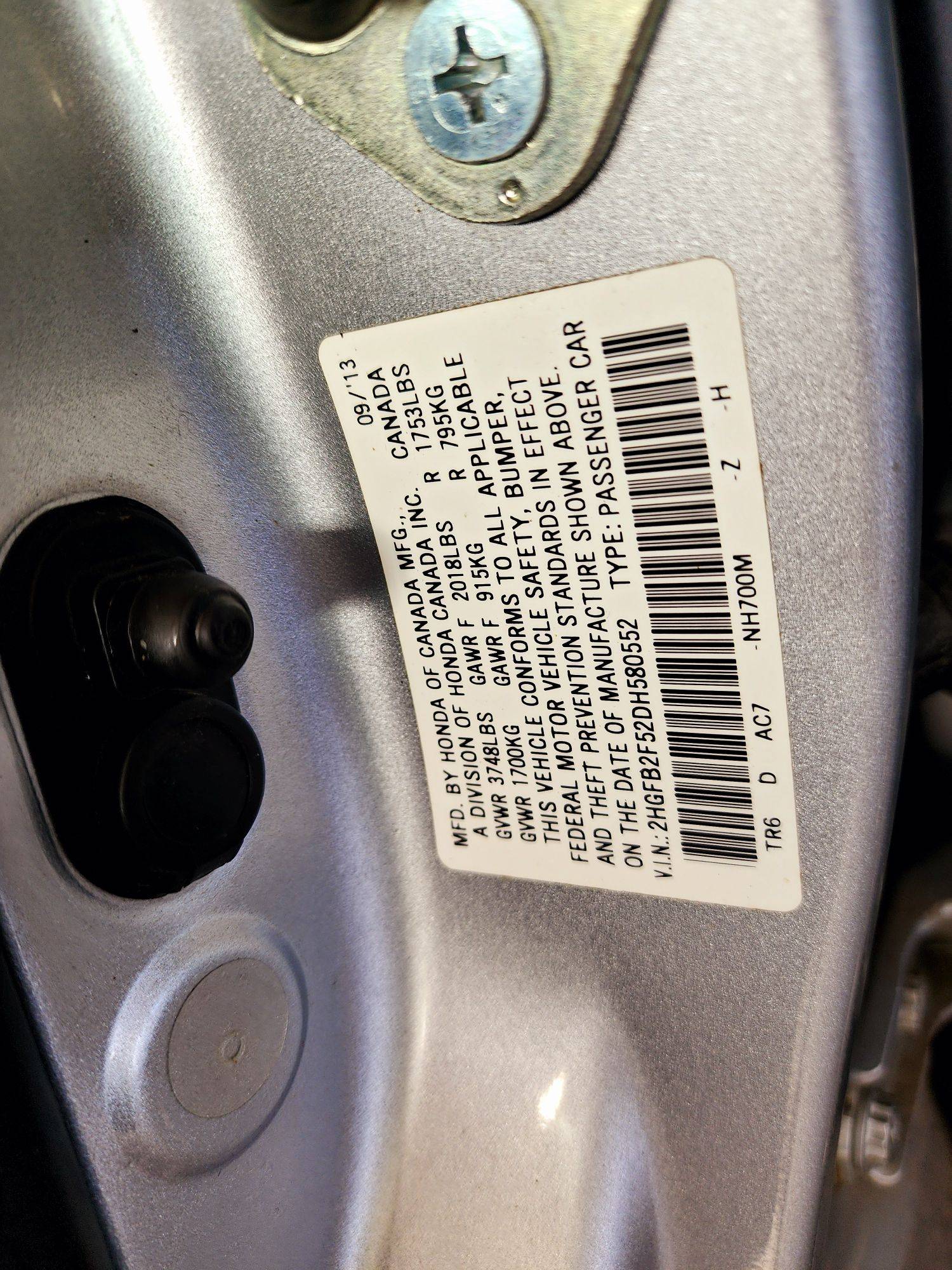 2013 HONDA CIVIC — 117125 Miles — Lot 70402144 — Souq - Marhaba Auctions Used Cars - Image 9