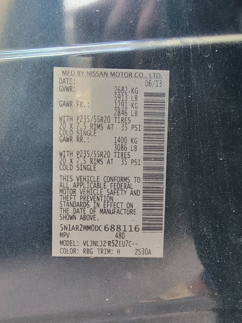 2013 NISSAN PATHFINDER — 165100 Miles — Lot 688116 — Main - Marhaba Auctions Used Cars - Image 10