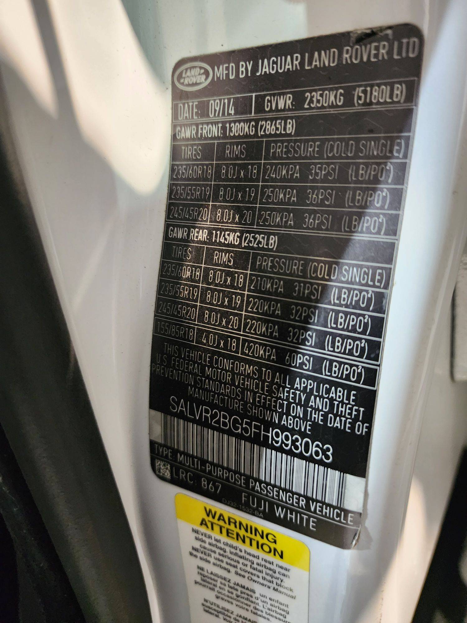 LAND ROVER RANGE ROVER EVOQUE PURE 2015 - Marhaba Auction Used Cars - Image 11