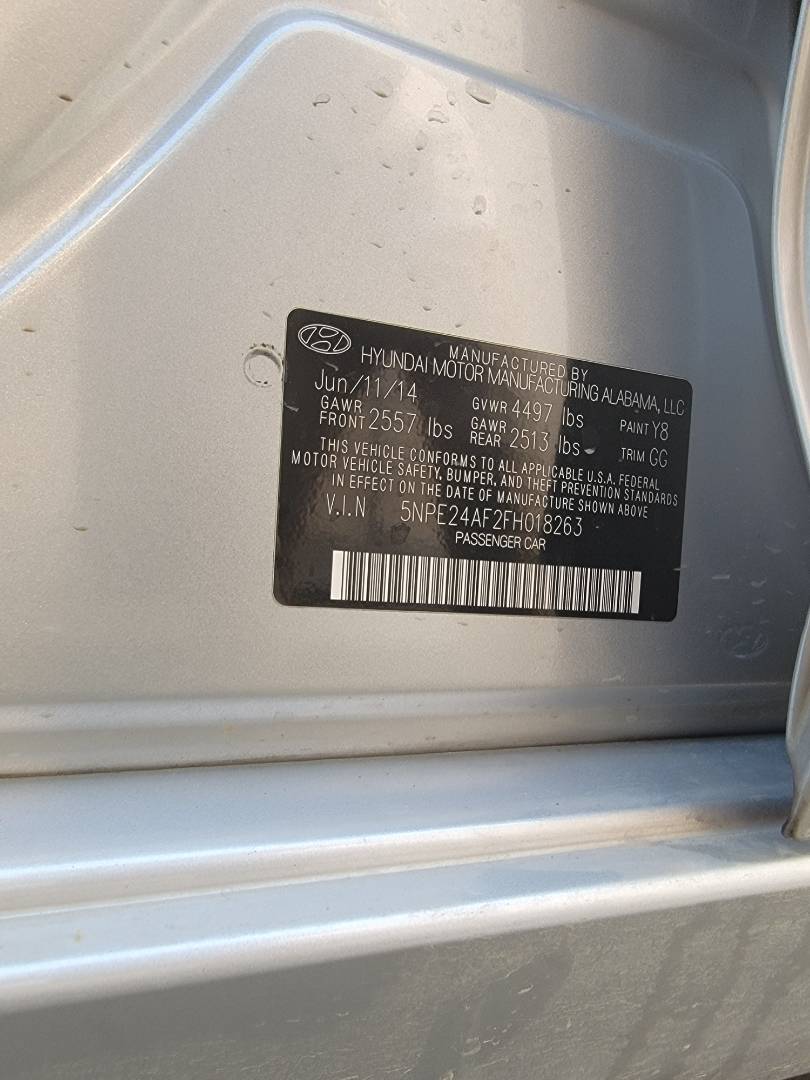 2015 HYUNDAI SONATA — 160698 Miles — Lot FH018263 - Marhaba Auctions Used Cars - Image 9