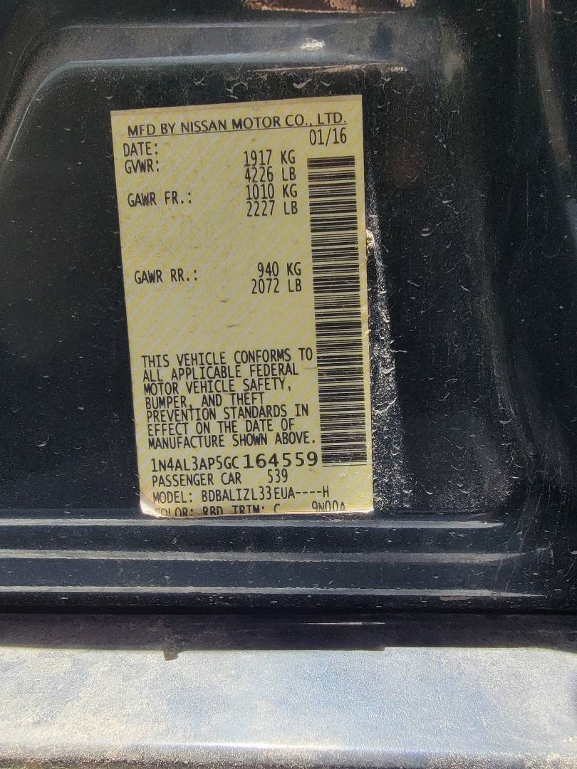 2016 NISSAN ALTIMA — 180304 Miles — Lot 164559 — Main - Marhaba Auctions Used Cars - Image 9