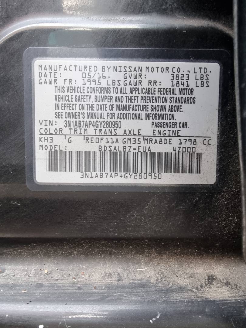 2016 NISSAN SENTRA — 108966 Miles — Lot 1285487 — Main - Marhaba Auctions Used Cars - Image 9