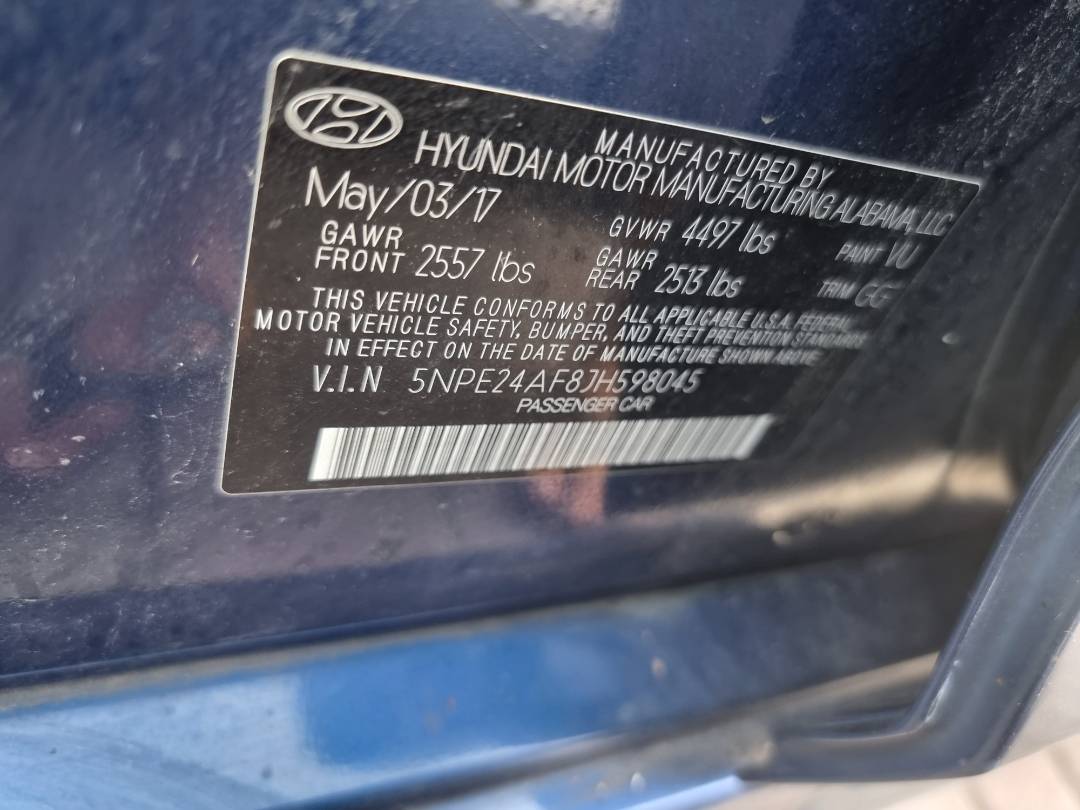 2018 HYUNDAI SONATA — 82328 Miles — Lot 598045 — Souq - Marhaba Auctions Used Cars - Image 10