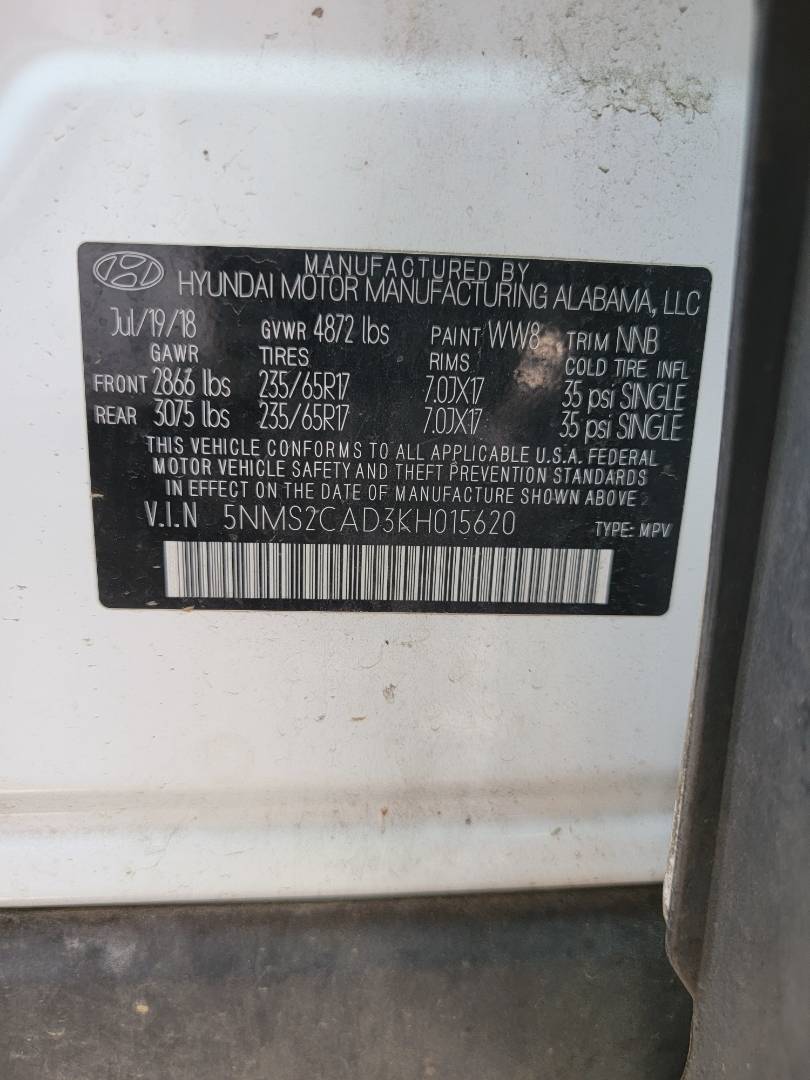2019 HYUNDAI SANTA FE — 100432 Miles — Lot KH015620 — Main - Marhaba Auctions Used Cars - Image 9