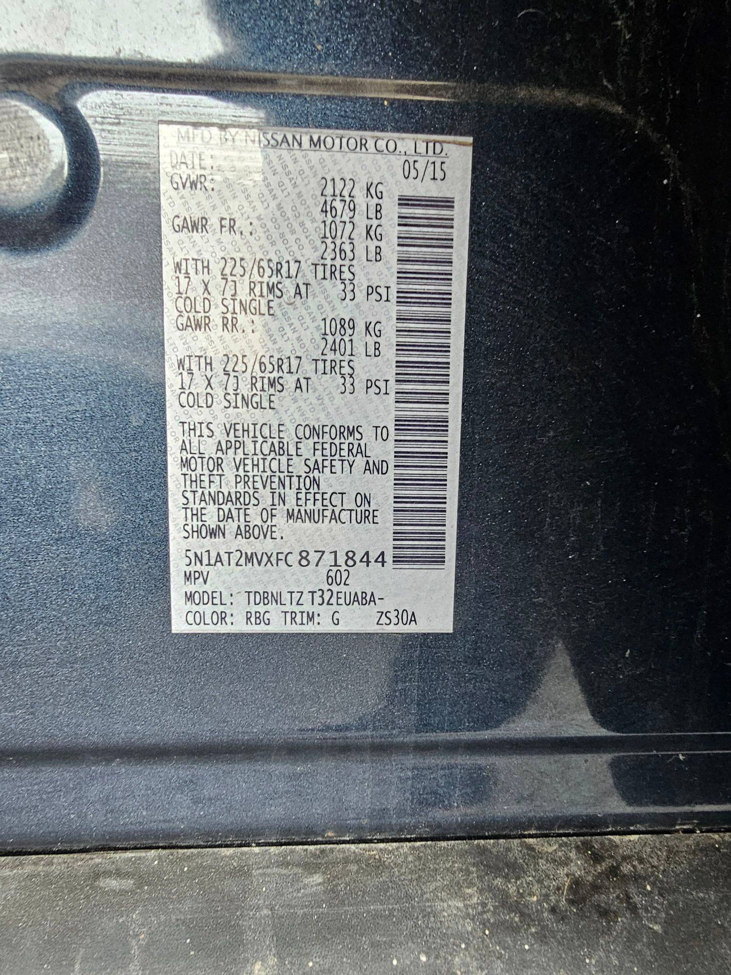 NISSAN ROGUE 2015 - Marhaba Auction Used Cars - Image 10
