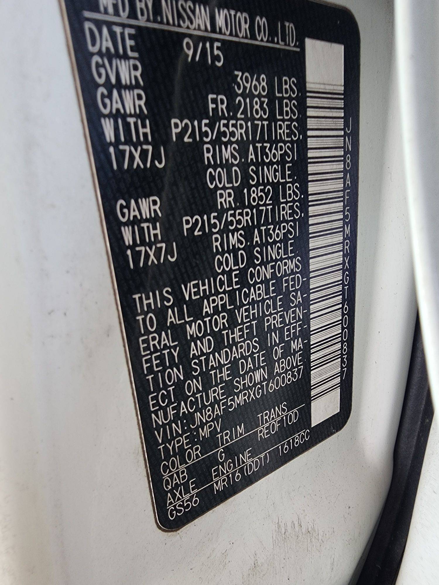 2016 NISSAN JUKE — 135000 Miles — Lot GT600837 — Souq - Marhaba Auctions Used Cars - Image 9