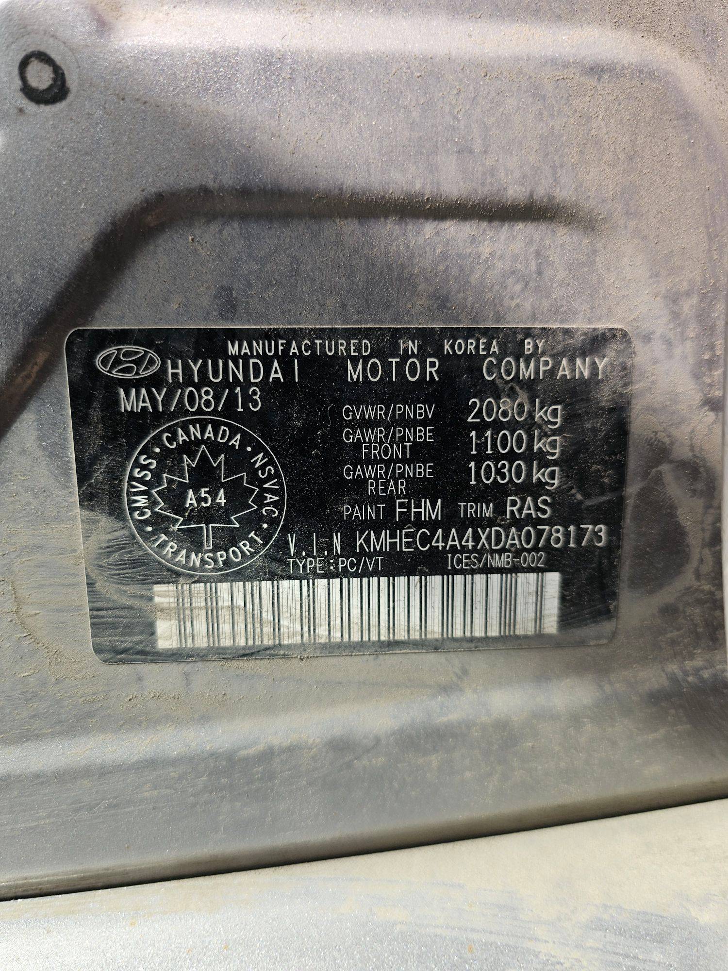 2013 HYUNDAI SONATA — 204132 KM — Lot 12322829X — Main - Marhaba Auctions Used Cars - Image 8