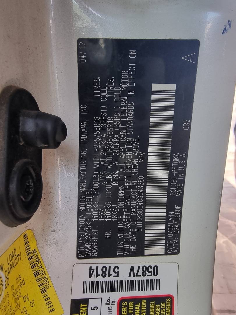 TOYOTA SIENNA 2012 - Marhaba Auction Used Cars - Image 7