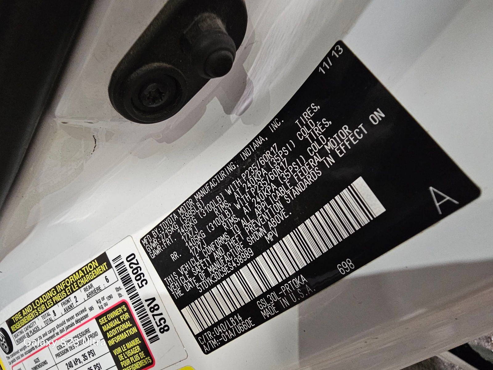 2014 TOYOTA SIENNA — 210970 Miles — Lot 9ES438989 — Main - Marhaba Auctions Used Cars - Image 9