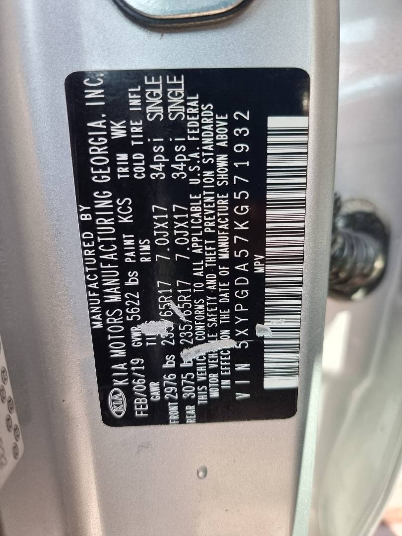 2019 KIA SORENTO — 117670 Miles — Lot 125487 — Main - Marhaba Auctions Used Cars - Image 9