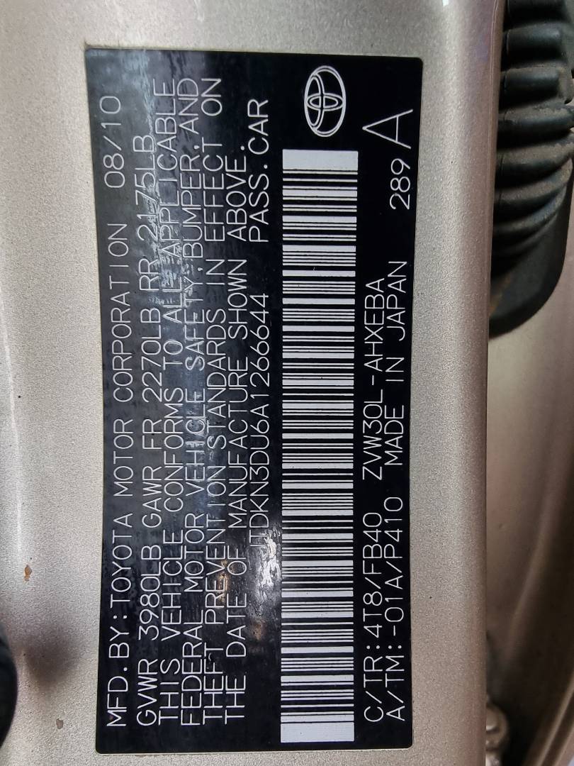 2010 TOYOTA PRIUS — 244180 Miles — Lot 125487 — Ind. 12 - Marhaba Auctions Used Cars - Image 9