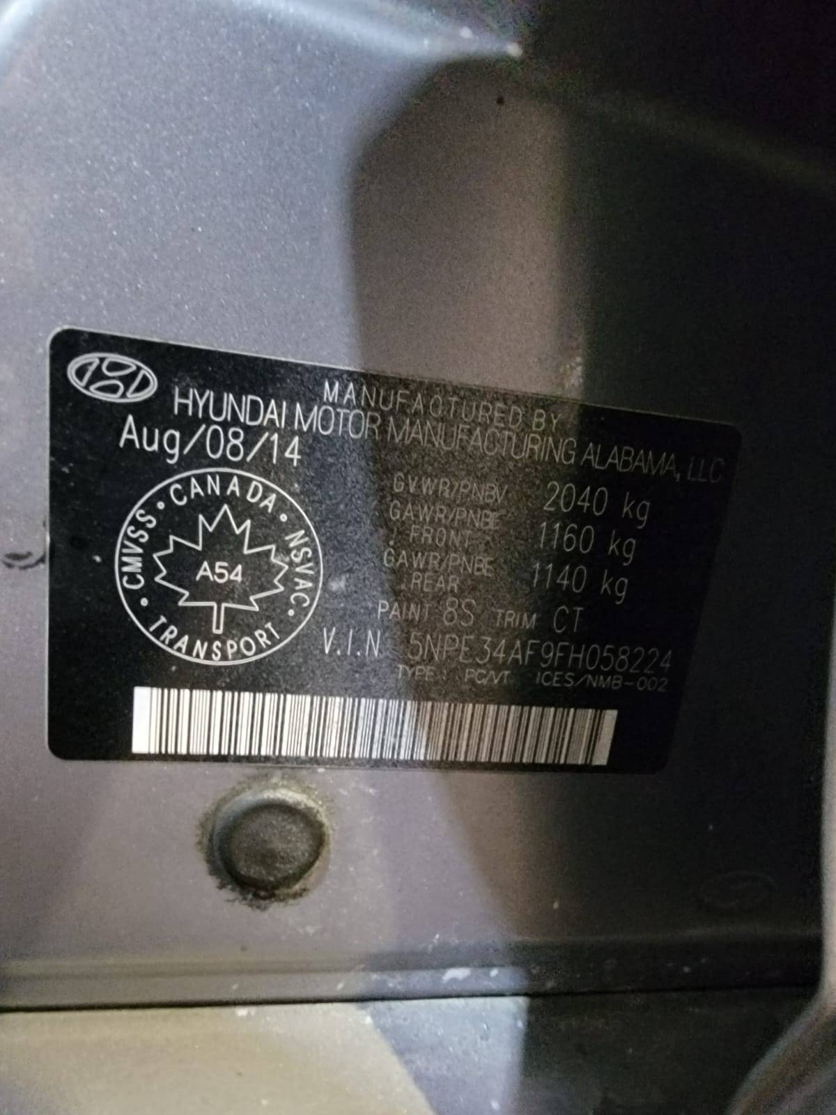 HYUNDAI SONATA 2015 - Marhaba Auction Used Cars - Image 11