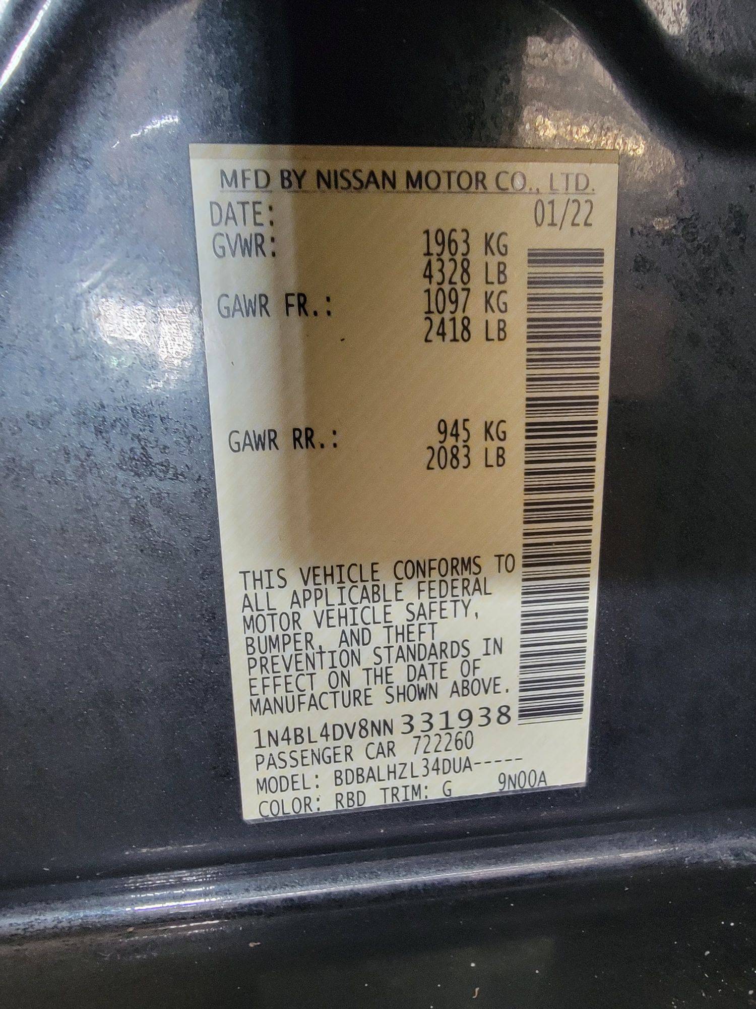 NISSAN ALTIMA 2022 - Marhaba Auction Used Cars - Image 10