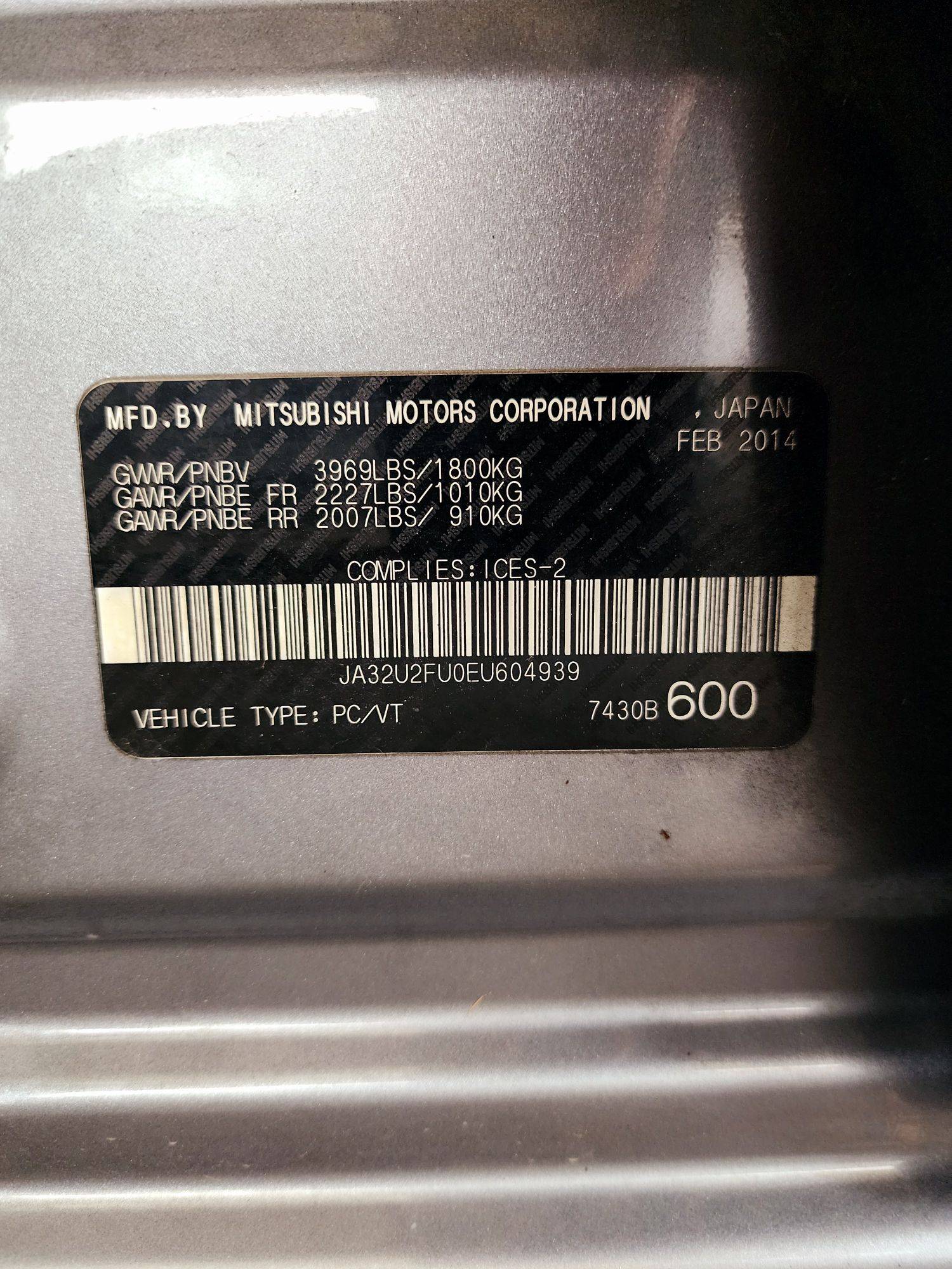 2014 MITSUBISHI LANCER — 200963 KM — Lot U0EU604939 — Souq - Marhaba Auctions Used Cars - Image 9