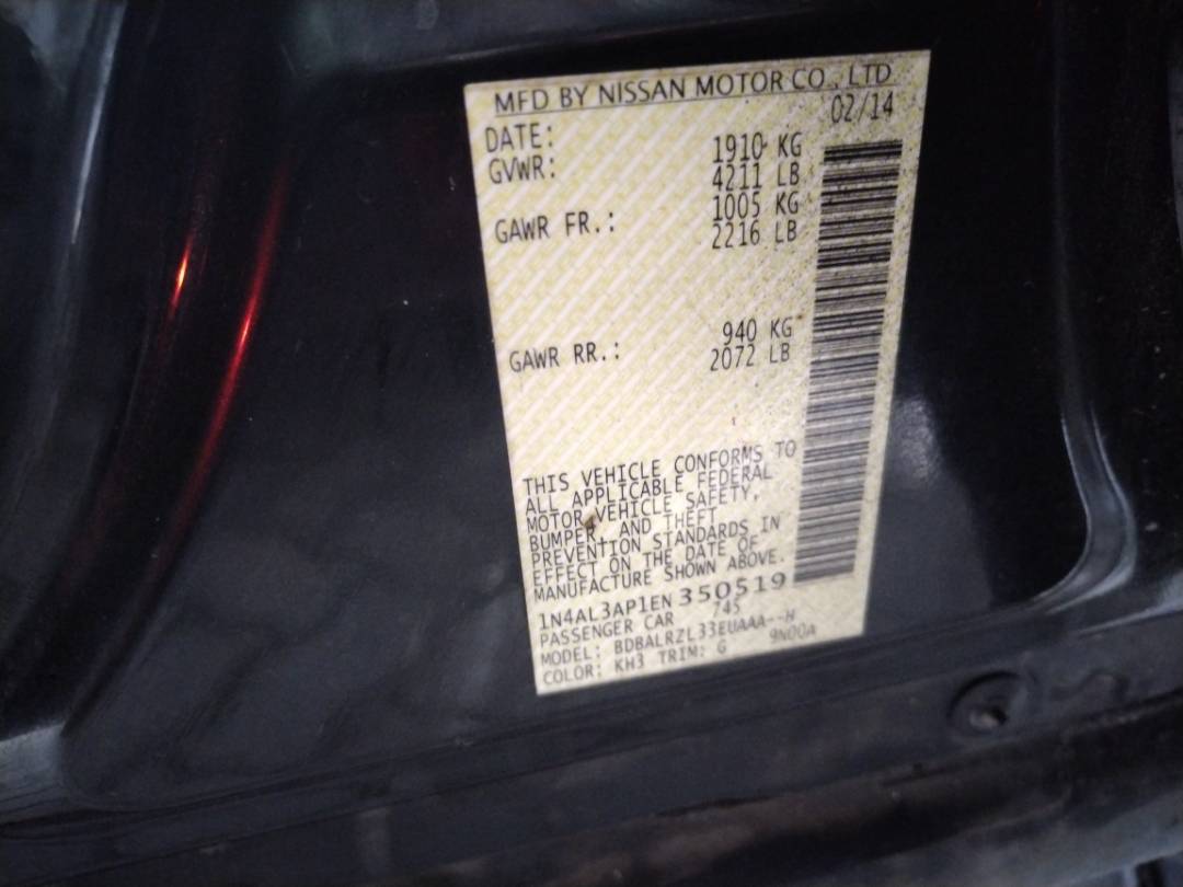 2014 NISSAN ALTIMA — 241120 Miles — Lot 65501253 - Marhaba Auctions Used Cars - Image 19