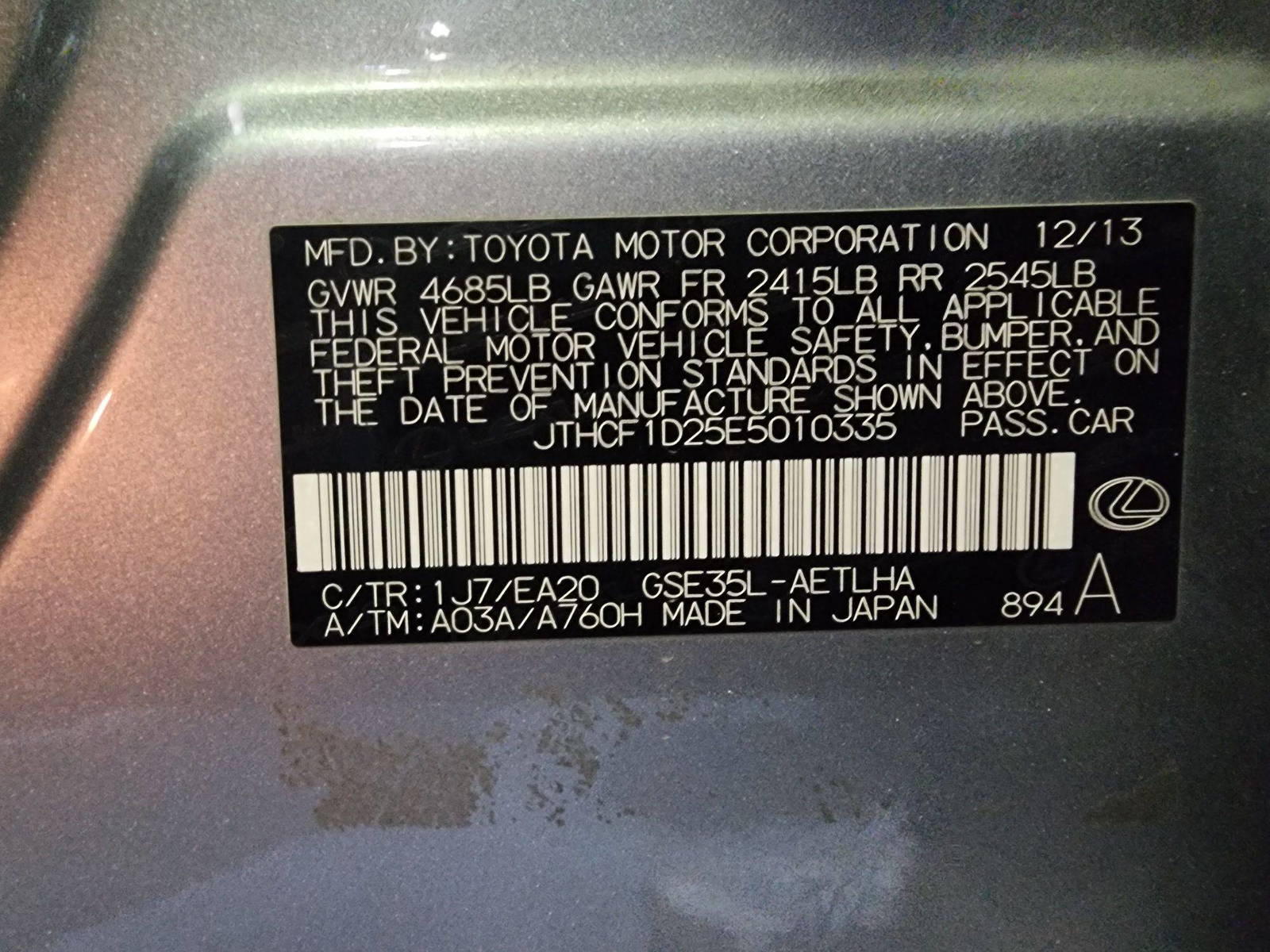 2014 LEXUS IS 250 — 129860 Miles — Lot 5010335 — Al Quoz - Marhaba Auctions Used Cars - Image 10