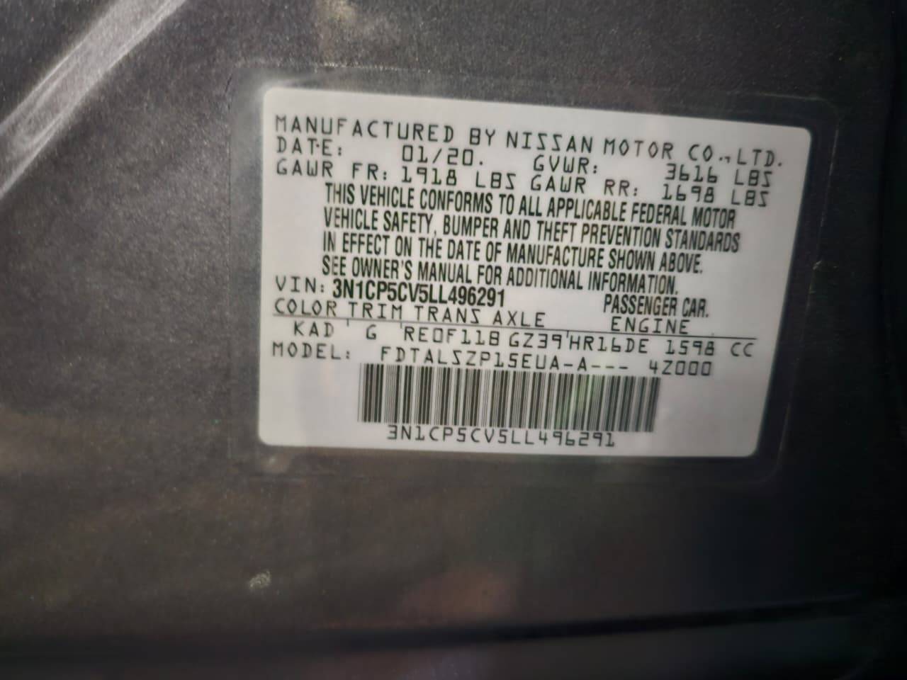 2020 NISSAN KICKS — 207319 Miles — Lot LL496291 — Main - Marhaba Auctions Used Cars - Image 10