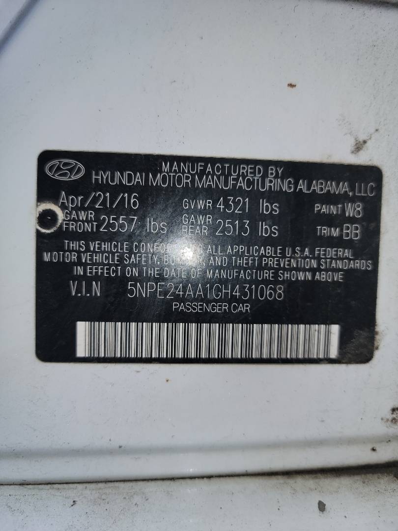 2016 HYUNDAI SONATA — 145219 Miles — Lot 37983074 - Marhaba Auctions Used Cars - Image 9
