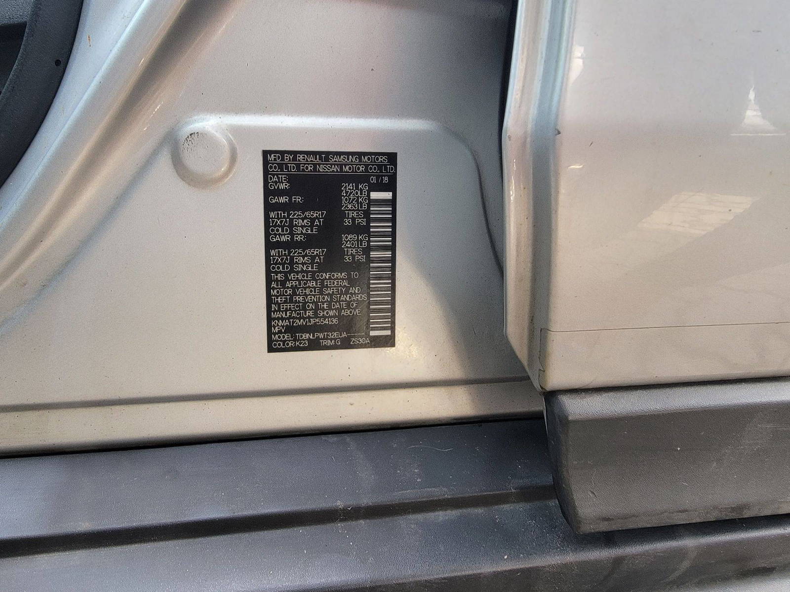 NISSAN ROGUE 2018 - Marhaba Auction Used Cars - Image 10