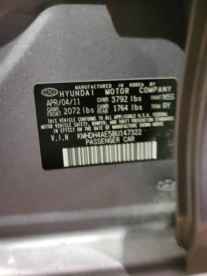 2011 HYUNDAI ELANTRA — 164946 Miles — Lot AE5BU147322 — Main - Marhaba Auctions Used Cars - Image 10
