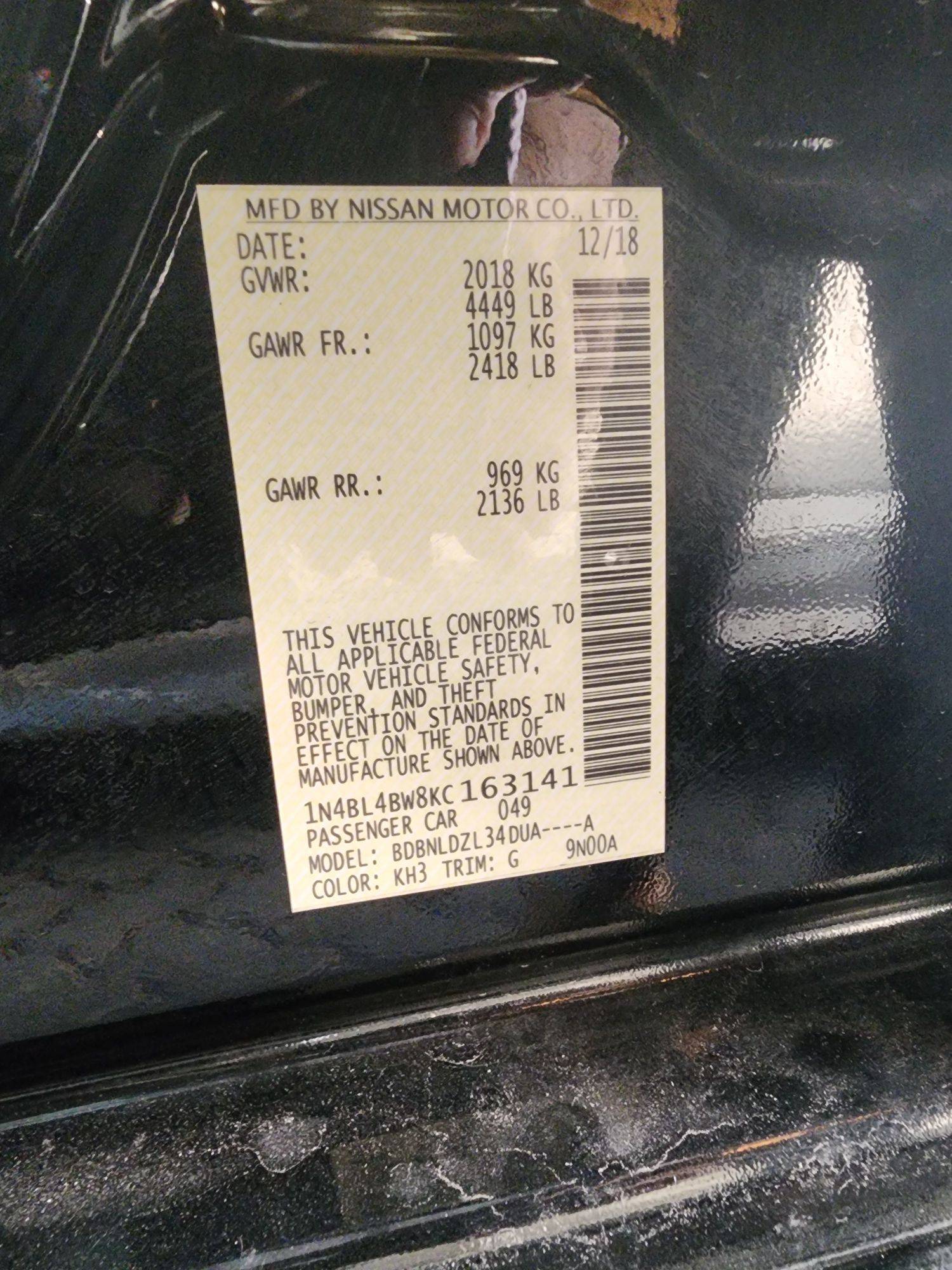 2019 NISSAN ALTIMA — 54144 Miles — Lot 38293910 — Main - Marhaba Auctions Used Cars - Image 8