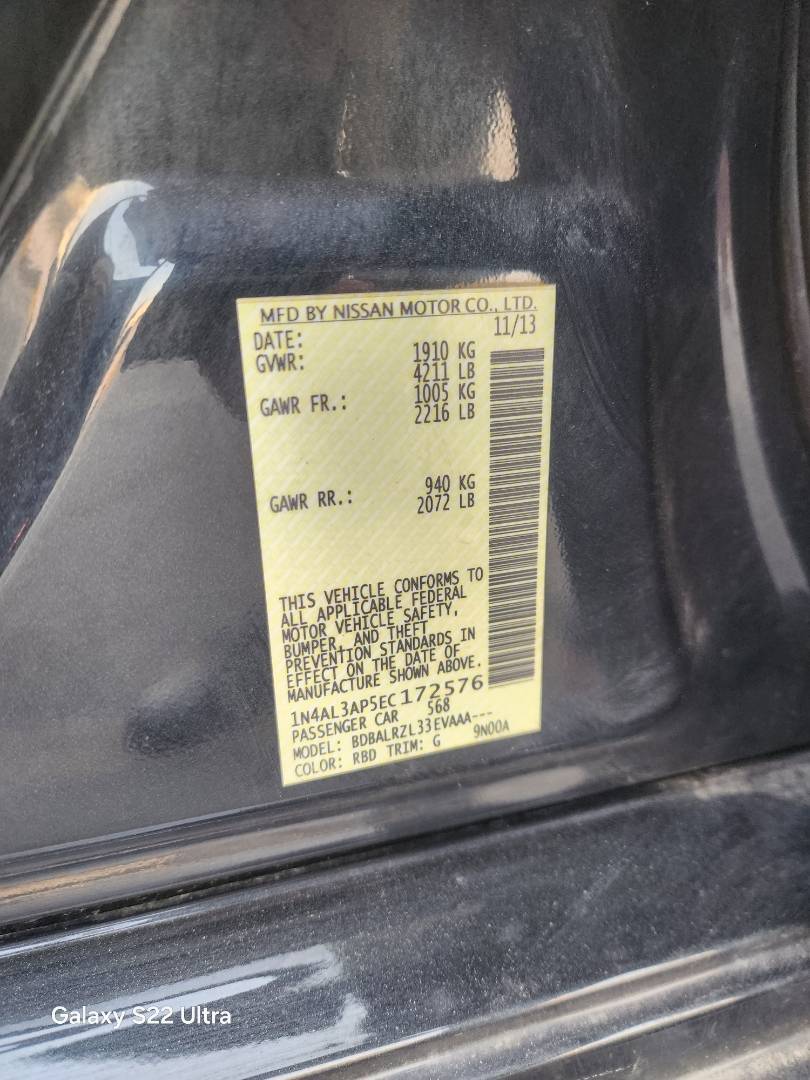 2014 NISSAN ALTIMA — 175239 Miles — Lot 48950824 — Souq - Marhaba Auctions Used Cars - Image 4