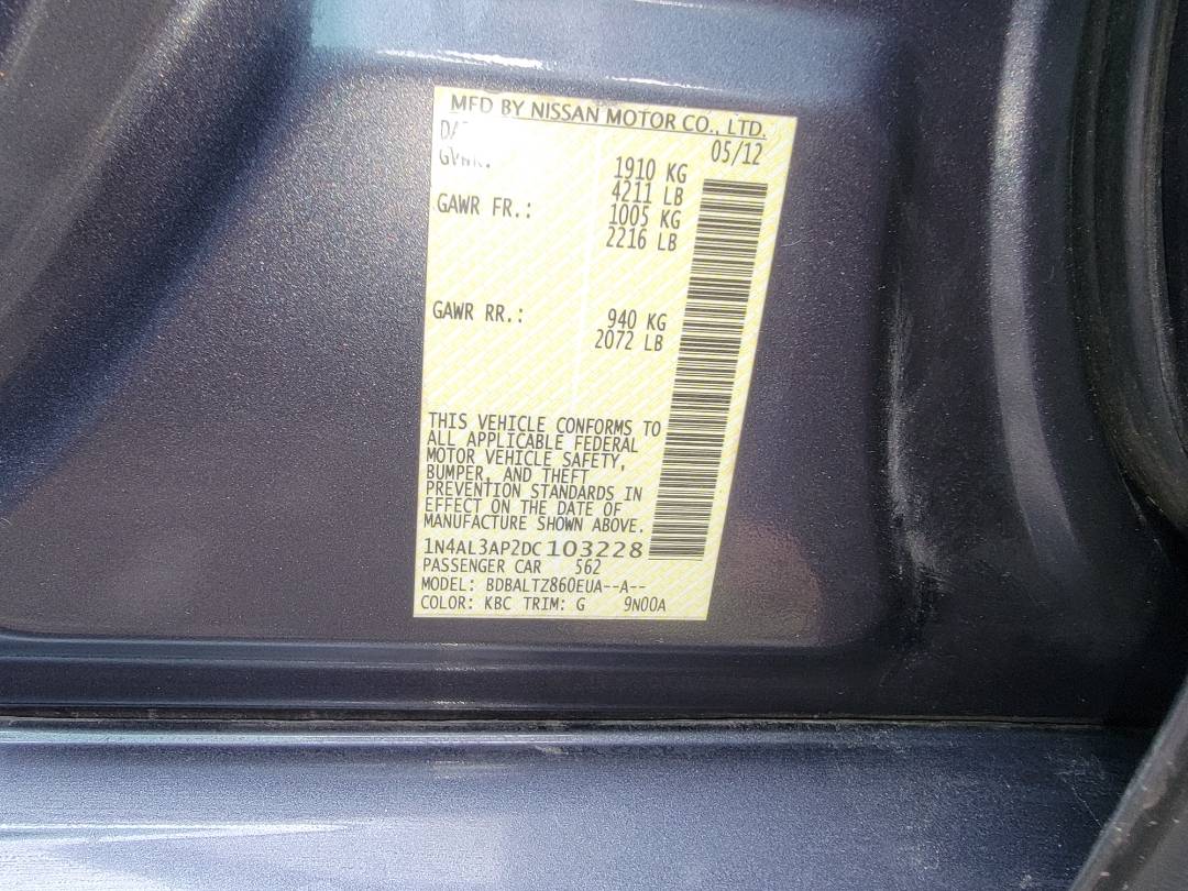 2013 NISSAN ALTIMA — 133389 Miles — Lot 79263923 - Marhaba Auctions Used Cars - Image 9