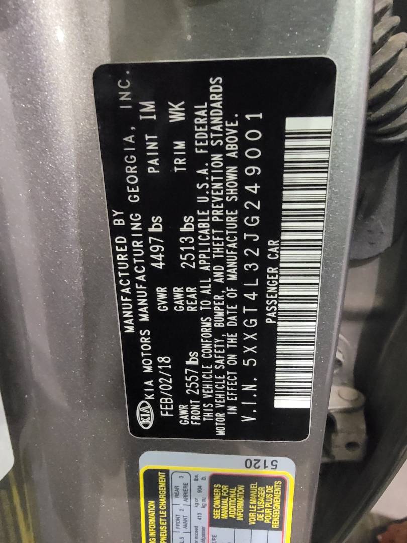 2018 KIA OPTIMA — 65739 Miles — Lot G249001 — Main - Marhaba Auctions Used Cars - Image 10