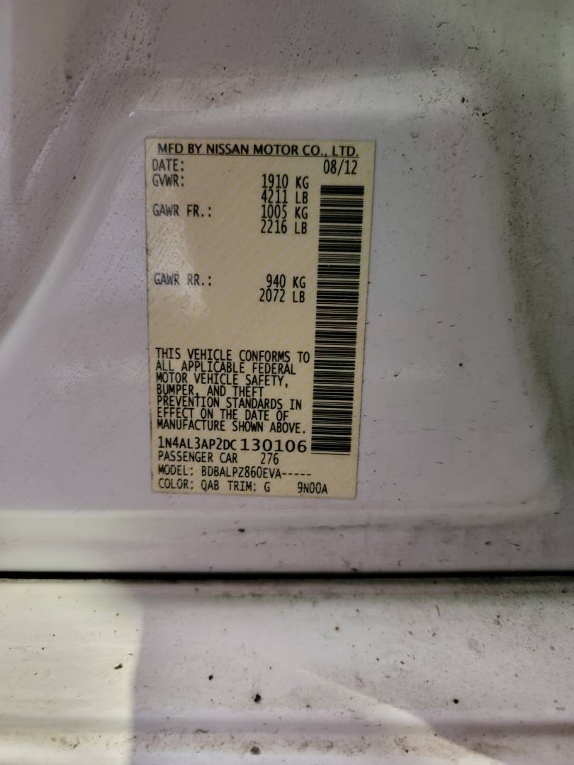 2013 NISSAN ALTIMA — 142891 Miles — Lot DC130106 — Main - Marhaba Auctions Used Cars - Image 9