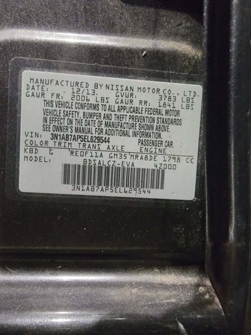 2014 NISSAN SENTRA — 163867 Miles — Lot L629544 — Main - Marhaba Auctions Used Cars - Image 9