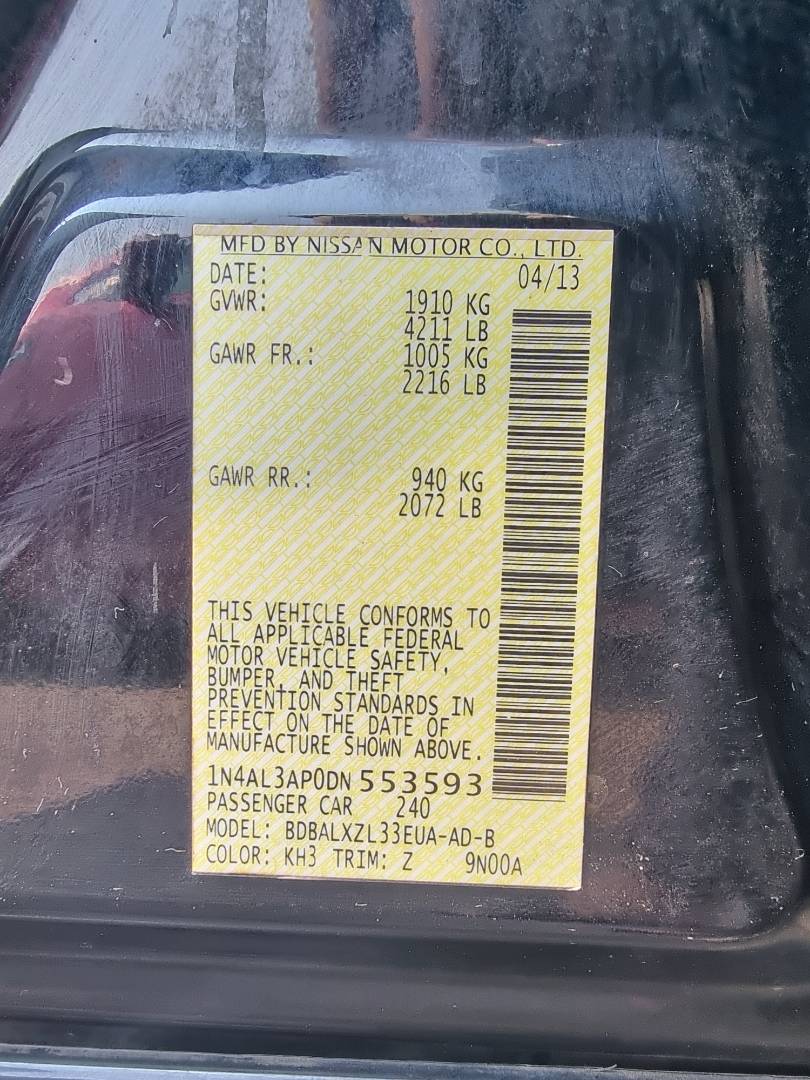 2013 NISSAN ALTIMA — 139088 Miles — Lot N553593 — Main - Marhaba Auctions Used Cars - Image 10